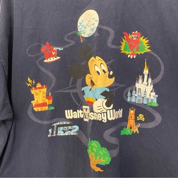 Disney Parks Walt Disney World navy blue mickey Compass T-Shirt plus size XXL - Picture 3 of 7